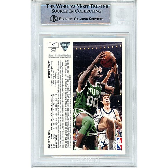 Robert Parish Signed 1992 Upper Deck Basketball Card Beckett Celtics Autograph - Picture 2 of 4